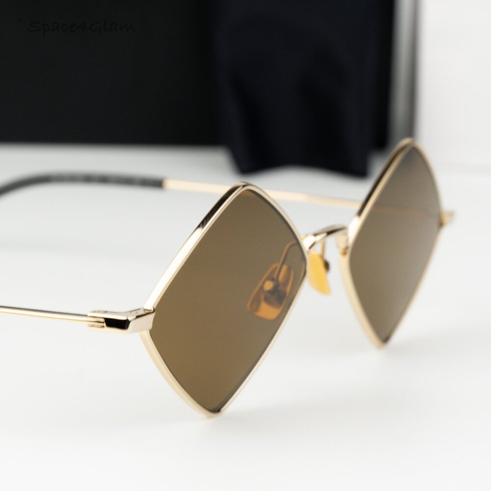 Saint Laurent Women Sunglasses Gold Brown SL302LISA 011 NEW AUTHENTIC - Picture 3 of 10